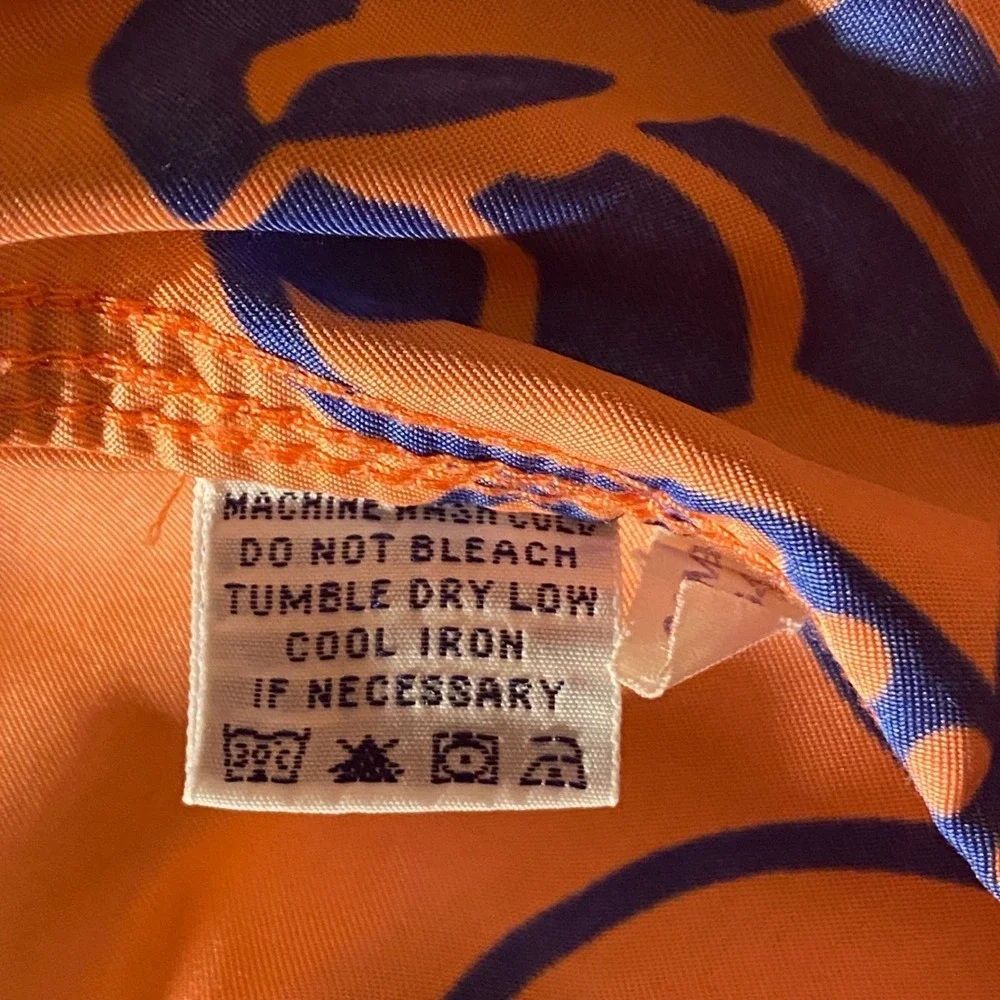 Reyn Spooner Mens Swim Trunks Orange Navy Floral Tropical Board Shorts Size 34